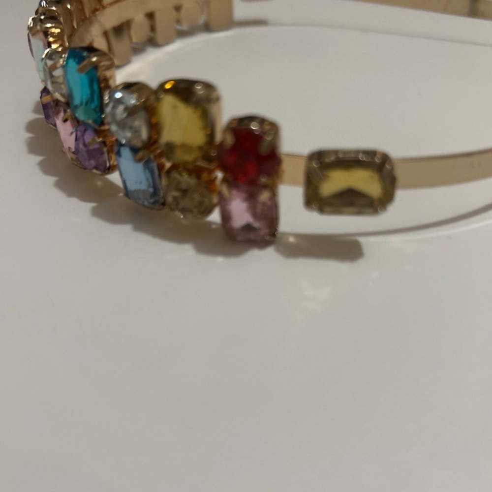 Multicolor Rhinestone Gold Headband - Picture 3 of 4